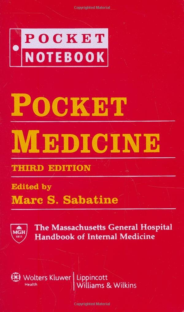 Pocket Medicine The Massachusetts General Hospital Handbook Of Internal Medicine 3rd Marc S Sabatine