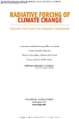 Radiative Forcing Of Climate Change National Research Council
