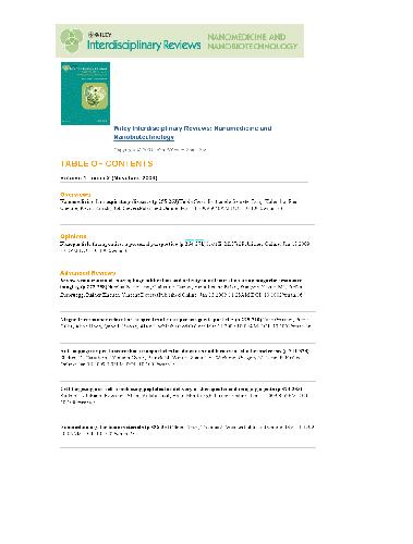 Interdisciplinary Reviews Nanomedicine And Nanobiotechnology