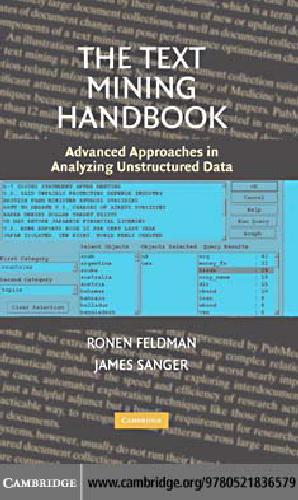 The Text Mining Handbook Advanced Approaches In Analyzing Ustructured Data Ronen Feldman