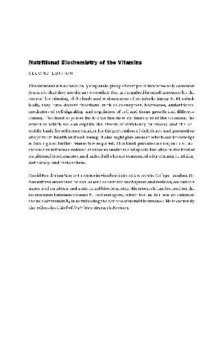 Nutritional Biochemistry Of The Vitamins 2nd Edition