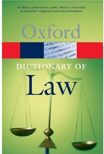 A Dictionary Of Law 6th Ed Elizabeth A Martin
