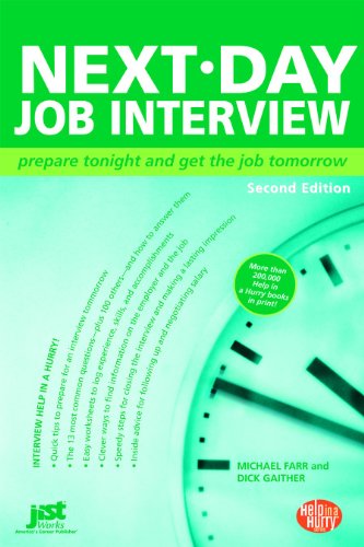 Nextday Job Interview Prepare Tonight And Get The Job Tomorrow Michael Farr