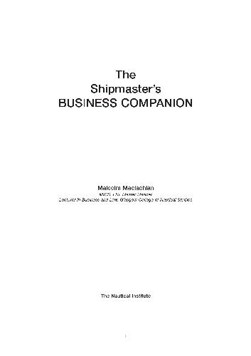 The Shipmasters Business Companion Malcolm Maclachlan