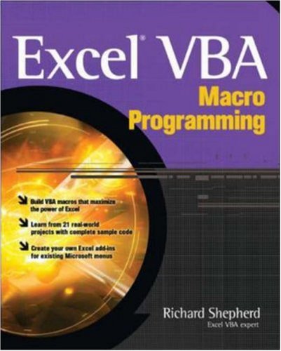 Excel Vba Macro Programming 1st Edition Richard Shepherd