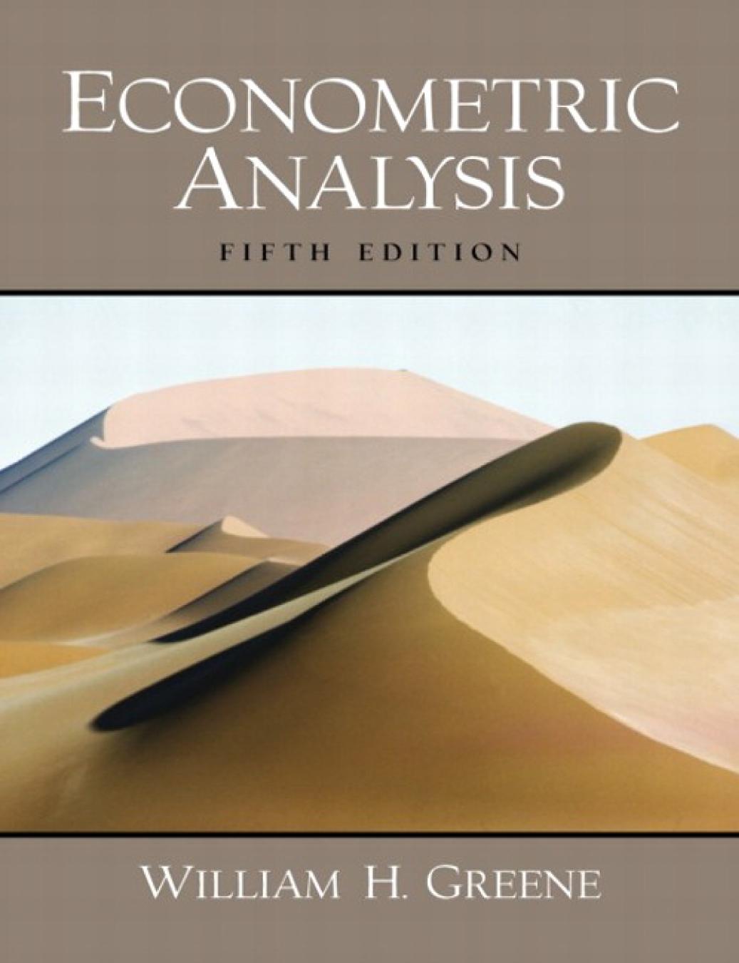 Econometric Analysis 5th William H Greene