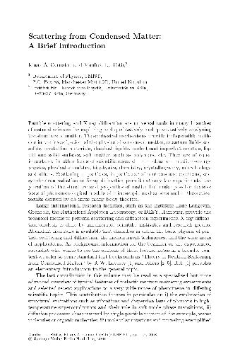 Particle Scattering Xray Diffraction And Microstructure Of Solids And Liquids M Ristic