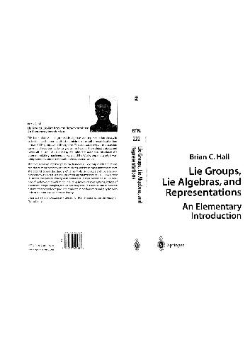 Lie Groups Lie Algebras And Representations An Elementary Introduction Hall