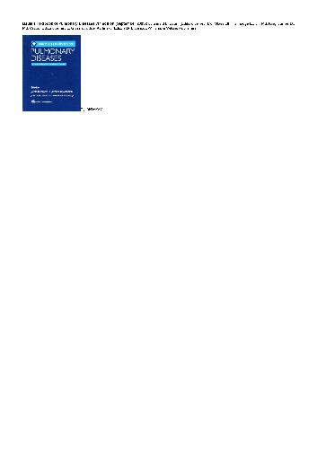 Baums Textbook Of Pulmonary Diseases 7th Edition