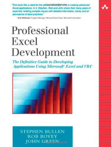 Professional Excel Development The Definitive Guide Stephen Bullen