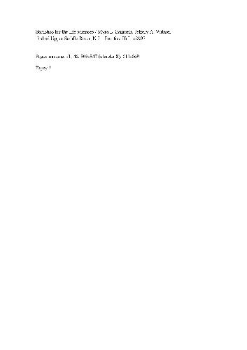 Statistics For The Life Sciences 3rd Edition Myra L Samuels