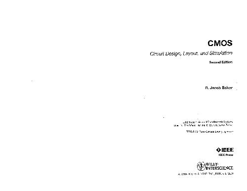 Cmos Circuit Design Layout And Simulation 2nd Edition R Baker