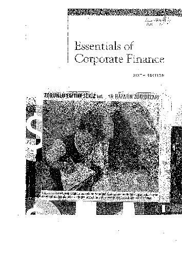 Essentials Of Corporate Finance 6th Edition Stephen Ross Bradford D Jordan