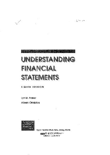 Understanding Financial Statements 8th Edition Lyn M Fraser