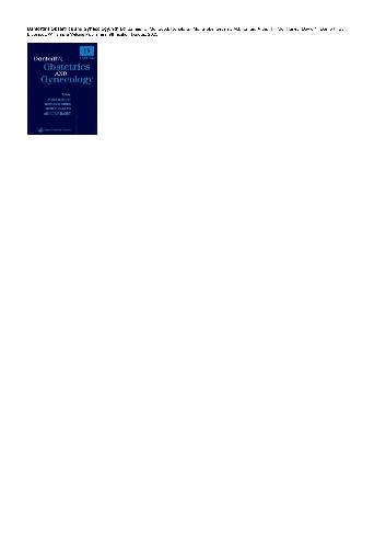 Danforths Obstetrics And Gynecology 9th Edition James R Scott