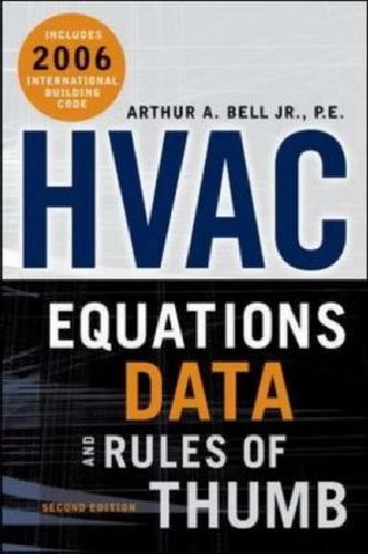 Hvac Equations Data And Rules Of Thumb A Bell Jr