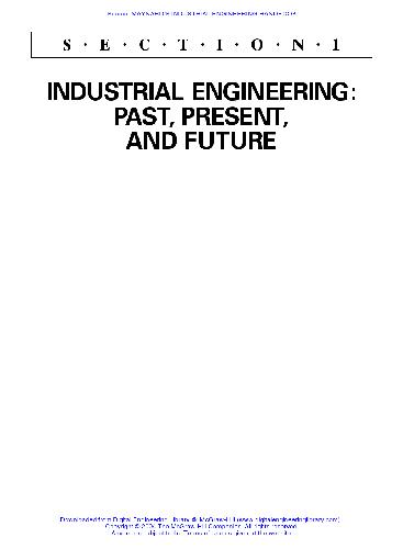 Industrial Engineering Handbook Past Present Future
