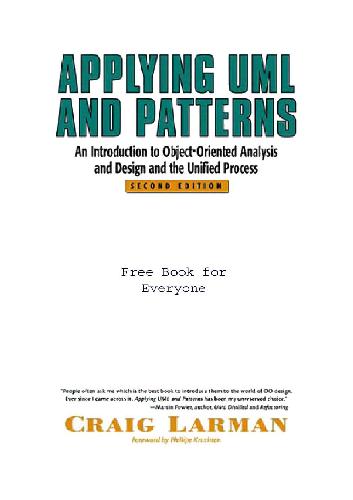 Applying Uml And Patterns An Introduction To Object Oriented Programming 2ed Larmen