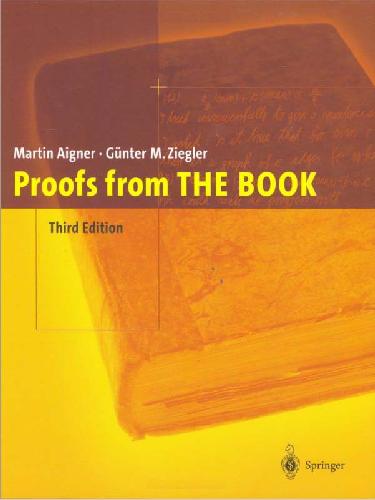 Proofs From The Book 3rd Edition M Aigner G Ziegler