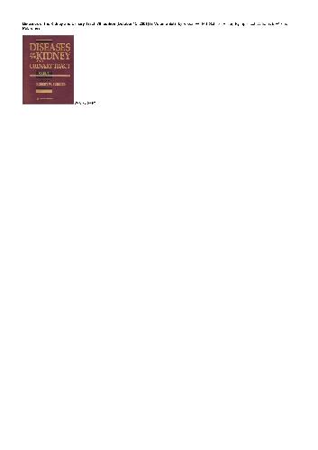 Diseases Of The Kidney And Urinary Tract Seventh Robert W Schrier