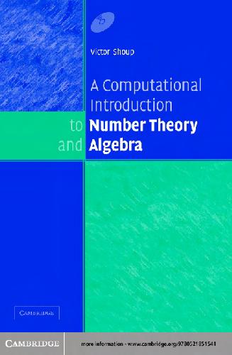 A Computational Introduction To Number Theory And Algebra Sh V
