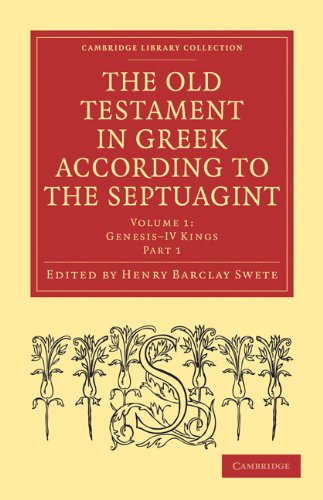 The Old Testament In Greek According To The Septuagint 1st Edition Henry Barclay Swete