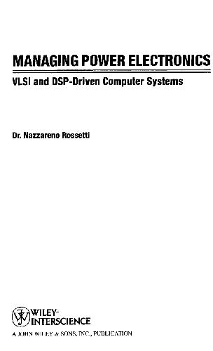 Managing Power Electronics Vlsi Dsp Driven Computer Systems