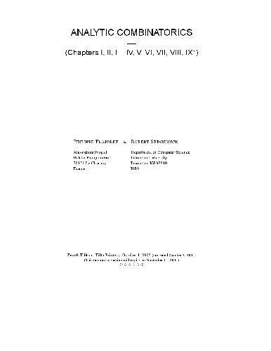 Analytic Combinatorics Flajolet P Sedgewick R