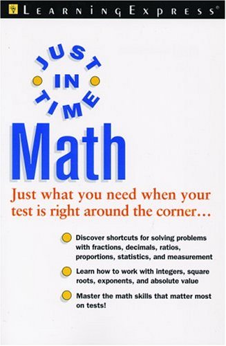 Just In Time Math 1st Edition Learningexpress Editors
