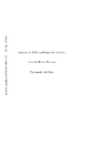 Grupos De Difeomorfismos Del Circulo Navas A