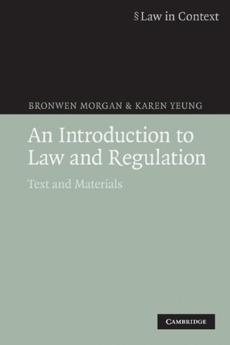 An Introduction To Law And Regulation Text And Materials Law In Context Bronwen Morgan