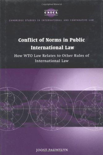 Conflict Of Norms In Public International Law How Wto Law Relates To Other Rules Of International Law Joost Pauwelyn