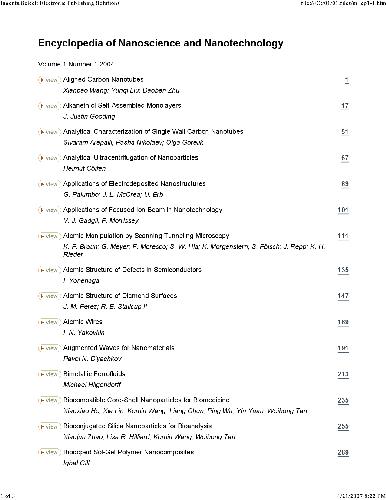Encyclopedia Of Nanoscience And Nanotechnology Hari Singh Nalwa