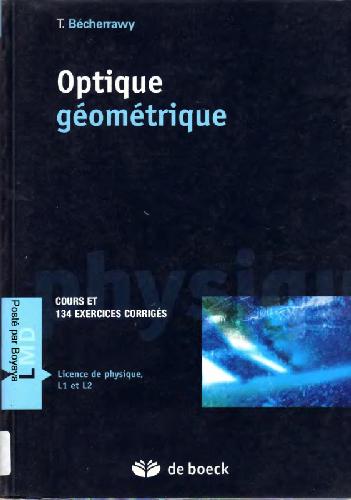 Optique Geometrique Cours Et Exercices Corriges French Becherrawy T