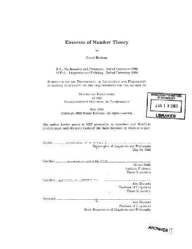 Elements Of Number Theory In Language Harbour D