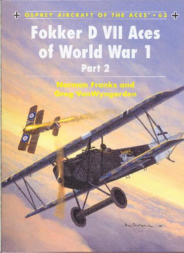 Fokker D Vii Aces Of World War 1 Part 2 1st Edition Norman Franks