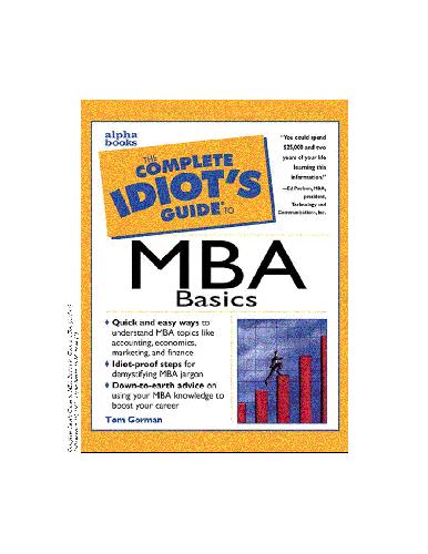 The Complete Idiots Guide To Mba Basics 2nd Edition Tom Gorman