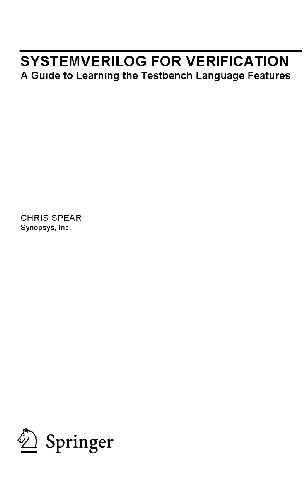Systemverilog For Verification Chris Spear