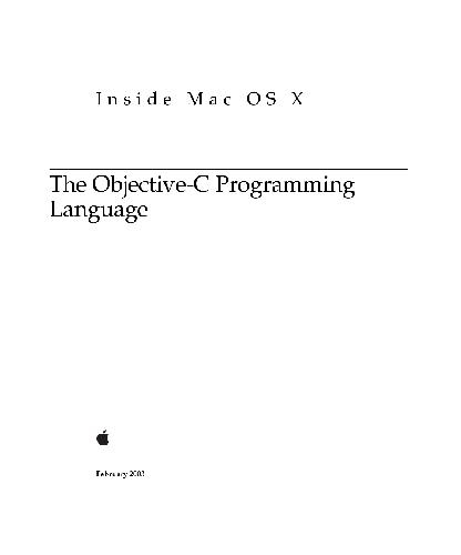 The Objectivec Programming Language Inside Mac Os X