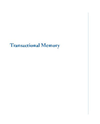 Transactional Memory 1st Edition James Larus Ravi Rajwar