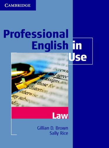 Professional English In Use Law 1st Edition Gillian D Brown