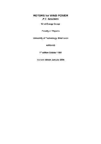 Rotors For Wind Power Ptdsmulders