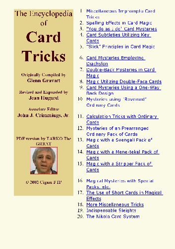 Encyclopedia Of Card Tricks Glenn Gravatt