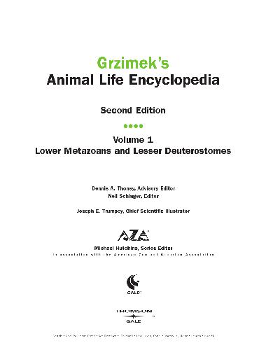Grzimeks Animal Life Encyclopedia Primitives Pictures Only 2nd Edition Hutchins M