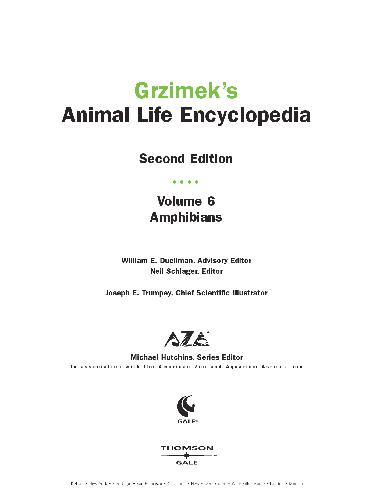 Grzimeks Animal Life Encyclopedia 2nd Ed Amphibians Reptiles Pictures Only 2nd Edition Hutchins M