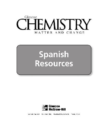 Chemistry Matter And Change Spanish Resources Mcgrawhill