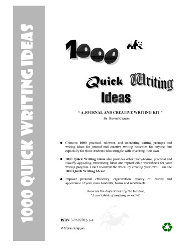 1000 Quick Writing Ideas Stevan Krajnjan