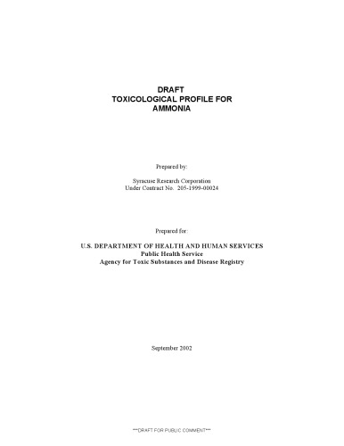 Toxicological Profiles Ammonia