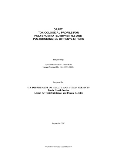 Toxicological Profiles Polybrominated Biphenyls And Polybrominated Diphenyl Ethers U S Department Of Health Human Services