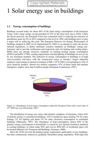 Solar Technologies For Buildings Ursula Eicker